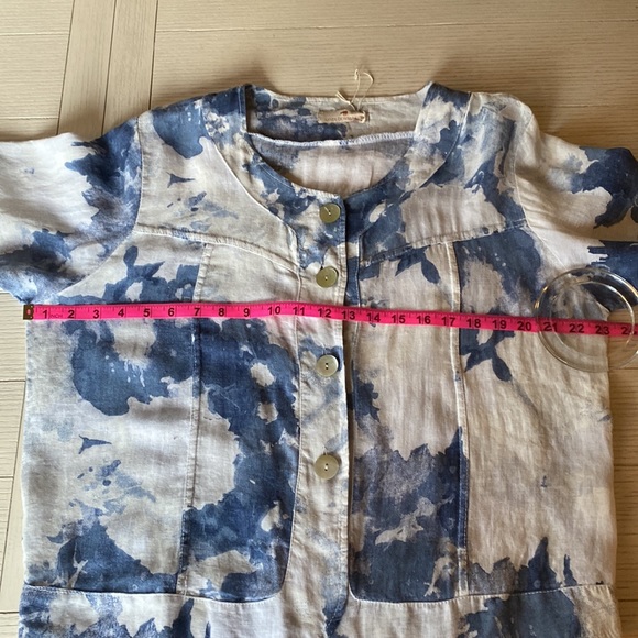 Lands Downunder button up jacket with 3/4 sleeves and notched cuffs, linen - Picture 6 of 8